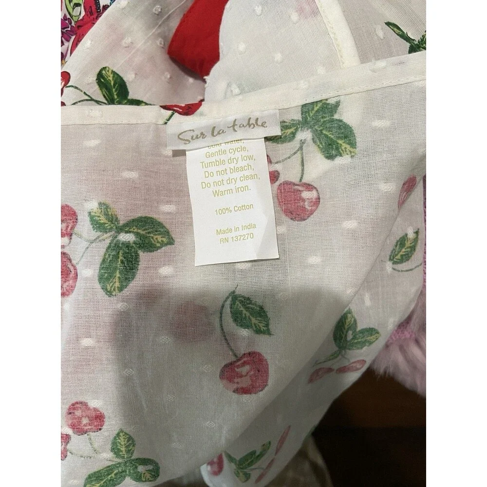 Sur La Table Vintage Cherry Kitchen Apron Pockets Pin Up